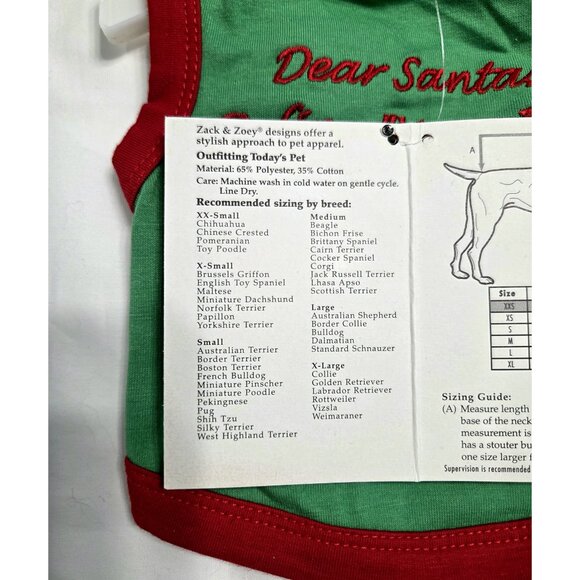 Zack & Zoey Dog Sweater Pullover XXS Dear Santa Define Naughty NWT - Picture 7 of 8